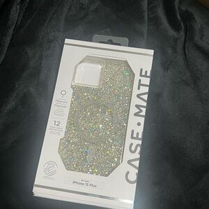 Case-Mate Sparkling Glitter iPhone 15 Plus Case with MagSafe - Silver